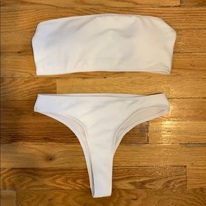 White Bandeau Bikini Set